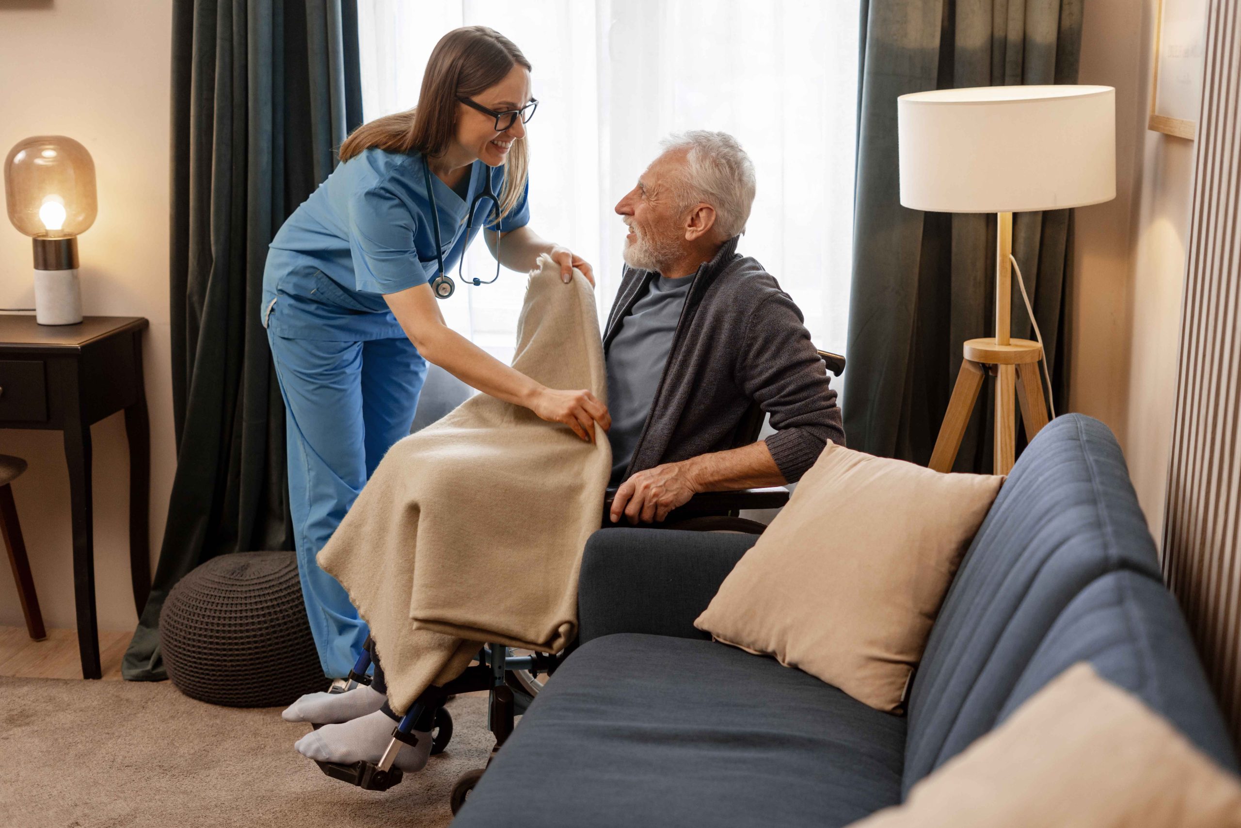 nurse-covering-senior-man