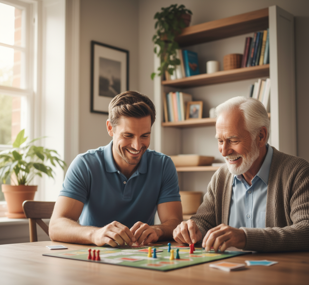 Senior receiving compassionate homecare to improve quality of life.